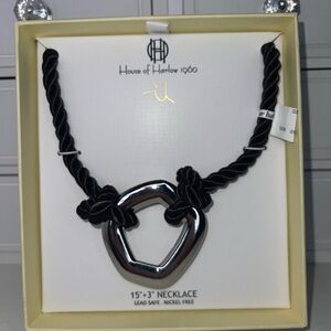NWT House of Harlow Black and Silver Necklace